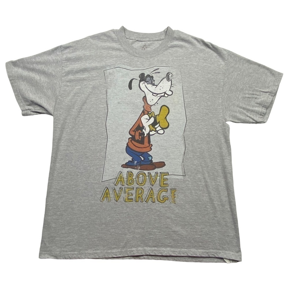 Hanes Shirt Mens Extra Large Gray Goofy Print Crewneck Short Sleeve Casual
